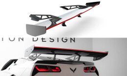 Carbon Heck Spoiler Heckflügel mit Schwan Halterung + LED passend für Chevrolet Corvette Stingray / Grand Sport C7
