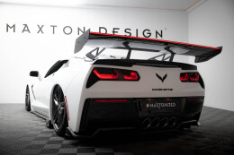 Carbon Heck Spoiler Heckflügel mit Schwan Halterung + LED passend für Chevrolet Corvette Stingray / Grand Sport C7