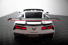 Carbon Heck Spoiler Heckflügel mit Schwan Halterung + LED passend für Chevrolet Corvette Stingray / Grand Sport C7