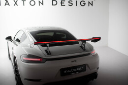 Carbon Heck Spoiler Heckflügel Standfuß Innen V.1 + LED für Porsche 718 Cayman 982c