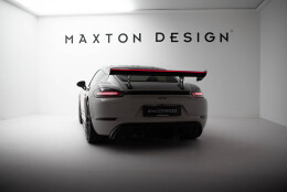Carbon Heck Spoiler Heckflügel Standfuß Innen V.1 + LED passend für Porsche 718 Cayman 982c