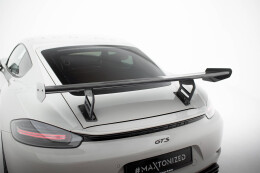 Carbon Heck Spoiler Heckflügel Standfuß Innen V.2 für Porsche 718 Cayman 982c