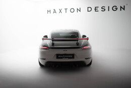Carbon Heck Spoiler Heckflügel mit Schwan Halterung V.1 + LED passend für Porsche 718 Cayman 982c