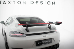 Carbon Heck Spoiler Heckflügel mit Schwan Halterung V.2 + LED für Porsche 718 Cayman 982c