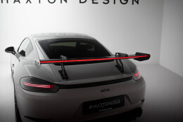 Carbon Heck Spoiler Heckflügel mit Schwan Halterung V.2 + LED passend für Porsche 718 Cayman 982c