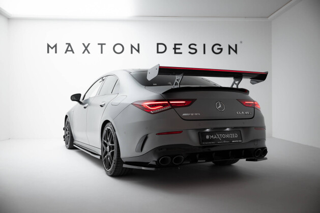 Carbon Heck Spoiler Heckflügel Standfuß Innen + LED passend für Mercedes-Benz CLA Coupe C118 / C118 Facelift