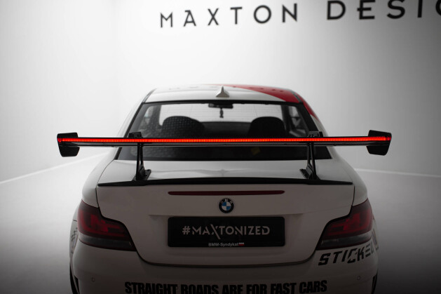 Carbon Heck Spoiler Heckflügel mit Schwan Halterung + LED für BMW 1er M E82