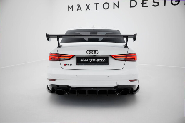 Carbon Heck Spoiler Heckflügel Standfuß Außen für Audi A3 / A3 S-Line / S3 / RS3 Limousine 8V / 8V Facelift