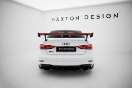 Carbon Heck Spoiler Heckflügel Standfuß Außen + LED passend für Audi A3 / A3 S-Line / S3 / RS3 Limousine 8V / 8V FL