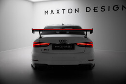 Carbon Heck Spoiler Heckflügel Standfuß Außen + LED passend für Audi A3 / A3 S-Line / S3 / RS3 Limousine 8V / 8V FL