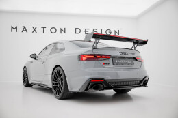Carbon Heck Spoiler Heckflügel Standfuß Außen V.1 + LED passend für Audi A5 / A5 S-Line / S5 / RS5 Coupe F5 / F5 FL