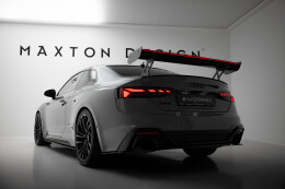 Carbon Heck Spoiler Heckflügel Standfuß Außen V.1 + LED passend für Audi A5 / A5 S-Line / S5 / RS5 Coupe F5 / F5 FL