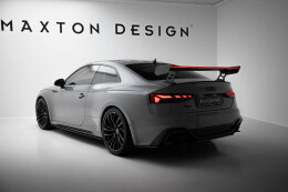 Carbon Heck Spoiler Heckflügel Standfuß Außen V.2 + LED passend für Audi A5 / A5 S-Line / S5 / RS5 Coupe F5 / F5 Facelift