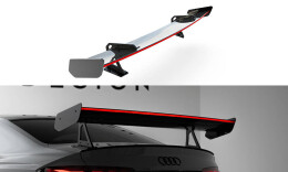 Carbon Heck Spoiler Heckflügel mit Schwan Halterung + LED passend für Audi A5 / A5 S-Line / S5 / RS5 Coupe F5 / F5 Facelift