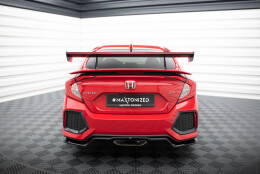 Carbon Heck Spoiler Heckflügel mit Schwan Halterung + LED passend für Honda Civic SI Mk10