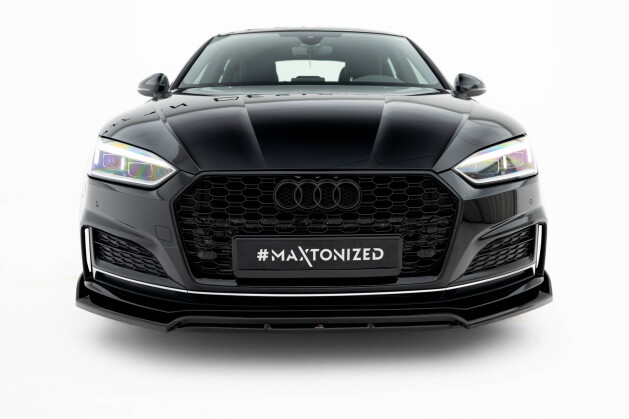 Cup Spoilerlippe Front Ansatz passend für Audi S5 / A5 S-Line Coupe / Sportback F5 schwarz Hochglanz