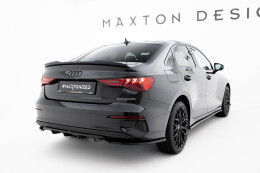 Mittlerer Cup Diffusor Heck Ansatz DTM Look passend für Audi A3 Limousine 8Y schwarz Hochglanz
