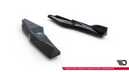 Heck Ansatz Flaps Diffusor V.4 passend für Audi S3 Limousine 8Y Facelift schwarz Hochglanz