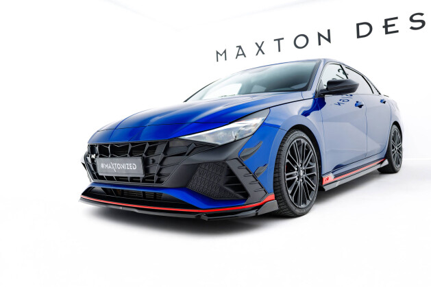Cup Spoilerlippe Front Ansatz V.1 passend für Hyundai Elantra N Mk7 schwarz Hochglanz