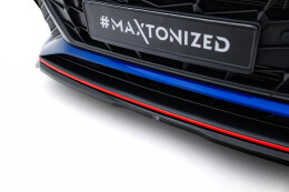 Cup Spoilerlippe Front Ansatz V.1 passend für Hyundai Elantra N Mk7 schwarz Hochglanz