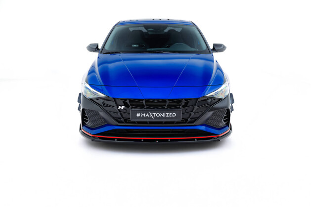 Cup Spoilerlippe Front Ansatz V.2 passend für Hyundai Elantra N Mk7 schwarz Hochglanz