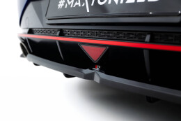 Mittlerer Cup Diffusor Heck Ansatz DTM Look passend für Hyundai Elantra N Mk7 schwarz Hochglanz