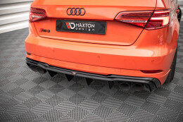 Heck Ansatz Diffusor + Milltek Sport Auspuff für Audi RS3 Sportback 8V Facelift