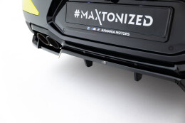 Mittlerer Cup Diffusor Heck Ansatz DTM Look passend für BMW X4M F98 Facelift schwarz Hochglanz
