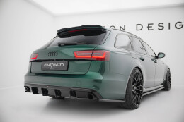 Heck Ansatz Flaps Diffusor V.3 für Audi A6 S-line Avant C7  schwarz Hochglanz