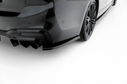 Heck Ansatz Flaps Diffusor passend für BMW M550i Limousine G30 schwarz Hochglanz