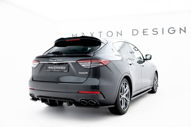 Unterer Heck Spoiler Aufsatz Abrisskante passend für Maserati Levante GT Mk1 Facelift schwarz Hochglanz