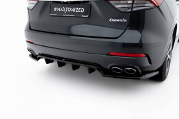 Mittlerer Cup Diffusor Heck Ansatz DTM Look passend für Maserati Levante GT Mk1 Facelift schwarz Hochglanz