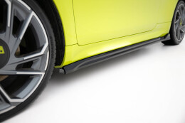 Seitenschweller Ansatz Cup Leisten passend für Abarth 500e schwarz Hochglanz