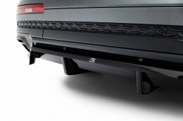 Mittlerer Cup Diffusor Heck Ansatz DTM Look passend für Audi Q7 S-Line Mk2 Facelift 2 schwarz Hochglanz