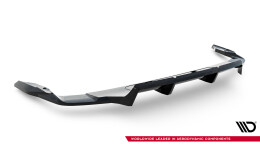 Mittlerer Cup Diffusor Heck Ansatz DTM Look passend für Audi Q7 S-Line Mk2 Facelift 2 schwarz Hochglanz