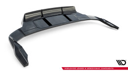 Mittlerer Cup Diffusor Heck Ansatz DTM Look passend für Audi Q7 S-Line Mk2 Facelift 2 schwarz Hochglanz