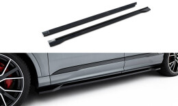 Seitenschweller Ansatz Cup Leisten passend für Audi Q7 S-Line / SQ7 Mk2 Facelift 2 schwarz Hochglanz