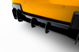 Street Pro Heckschürze Heck Ansatz Diffusor + Flaps passend für BMW 1er M-Paket F70 SCHWARZ-ROT