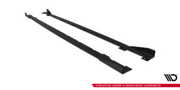Street Pro Seitenschweller Ansatz Cup Leisten passend für BMW 1er M-Paket F70 SCHWARZ+ HOCHGLANZ FLAPS