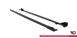 Street Pro Seitenschweller Ansatz Cup Leisten + Flaps für BMW M135i F70 schwarz Hochglanz