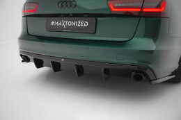 Street+ Heck Ansatz Diffusor passend für Audi A6 S-line Avant C7 schwarz Hochglanz