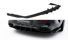 Street Pro Heckschürze Heck Ansatz Diffusor passend für Mercedes-AMG CLE 53 C236 ROT+ HOCHGLANZ FLAPS