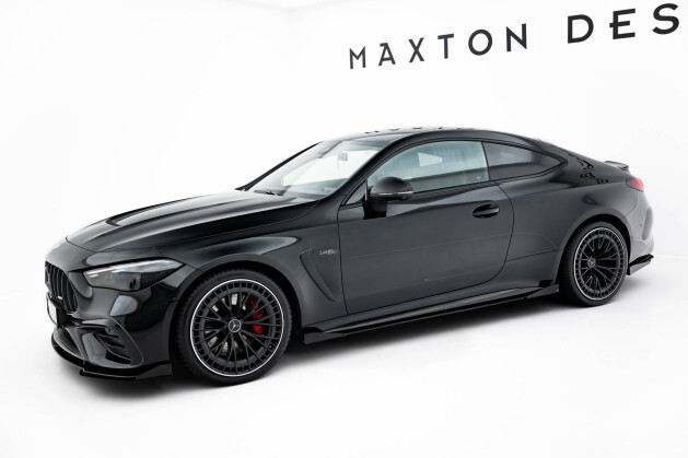 Street Pro Seitenschweller Ansatz Cup Leisten passend für Mercedes-AMG CLE 53 C236 SCHWARZ+ HOCHGLANZ FLAPS