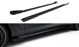 Street Pro Seitenschweller Ansatz Cup Leisten passend für Mercedes-AMG CLE 53 C236 SCHWARZ+ HOCHGLANZ FLAPS