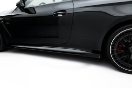 Street Pro Seitenschweller Ansatz Cup Leisten passend für Mercedes-AMG CLE 53 C236 SCHWARZ+ HOCHGLANZ FLAPS
