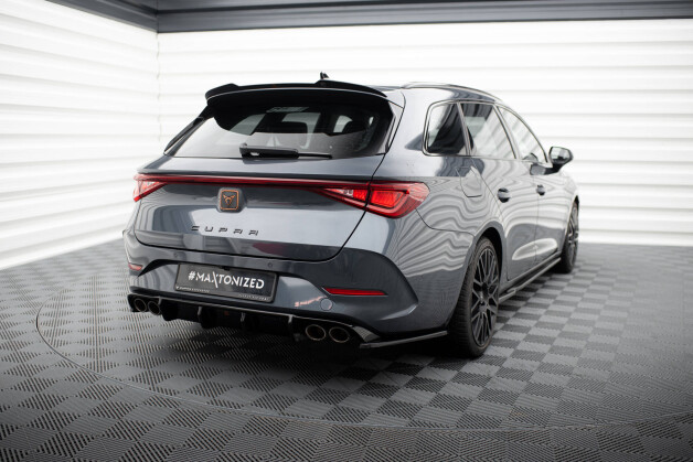 Heck Ansatz Diffusor passend für Cupra Leon ST Mk1 schwarz Hochglanz