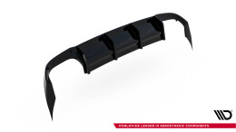 Heck Ansatz Diffusor passend für Cupra Leon ST Mk1 schwarz Hochglanz