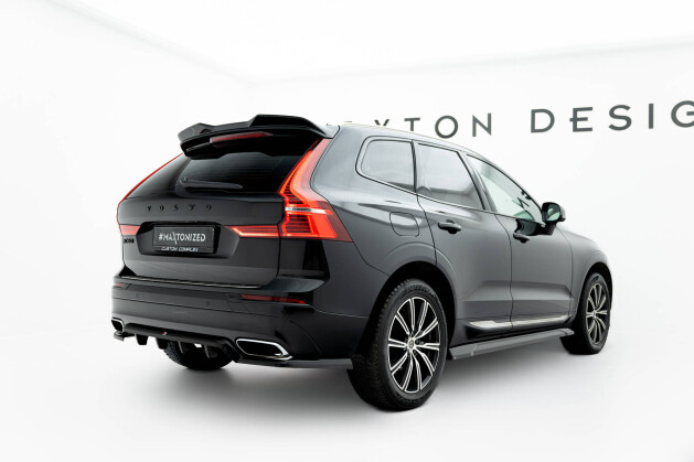 Mittlerer Cup Diffusor Heck Ansatz DTM Look passend für Volvo XC60 Mk2 schwarz Hochglanz