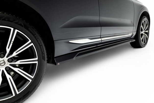 Seitenschweller Ansatz Cup Leisten passend für Volvo XC60 Mk2 schwarz Hochglanz