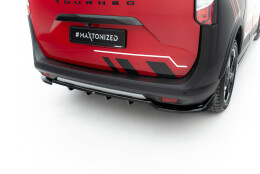 Mittlerer Cup Diffusor Heck Ansatz DTM Look passend für Ford Tourneo Courier Mk2 schwarz Hochglanz